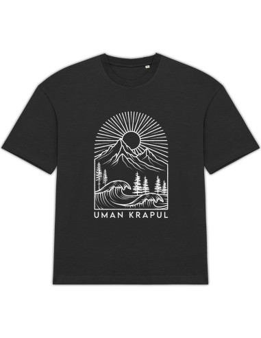 T-shirt Oversize Unisexe Éco-responsable "Minimaliste Horizon Sauvage" – Coton Bio Premium